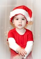 Nice Little Girl in Santa Claus costume