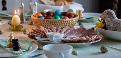 Easter breakfast on the table