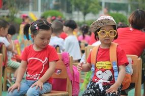 Chinese children at an entertainment event