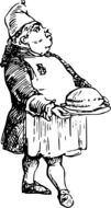 black and white caricature of a cook