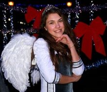 girl in princess dress with wings