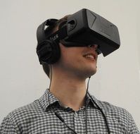 young man with virtual reality glasses