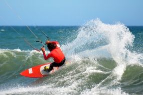 Surfer on the water in summer