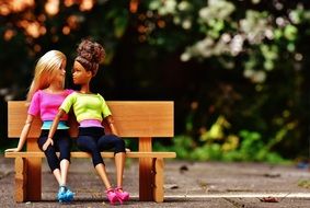 two Barbie girlfriends