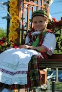 Lithuanian girl in traditional dress