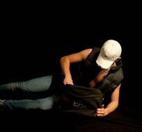 young man in a cap