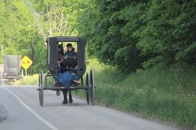 Amish on a wagon