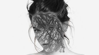 Girl Black White portrait