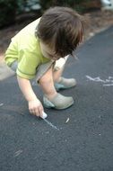 children's drawing on the pavement