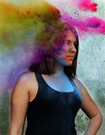 Girl Colors Holi