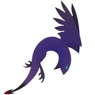 drawing of a purple dragon