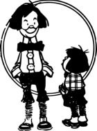 vintage Cartoon Man and Boy