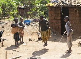 Africa Girls jump over the rope