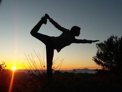 yoga at sunset