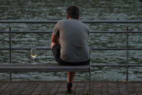 relaxed man with wine glass