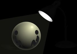 Illustration with the ball under the lamp clipart