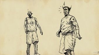 two men drawing pencil