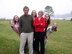 Happy family on a meadow