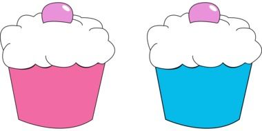 pink and blue cupcakes for the holiday as a graphic image