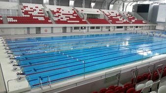 panoramic view of the olympic pool under the roof
