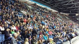 panoramic view of spectators in the stands