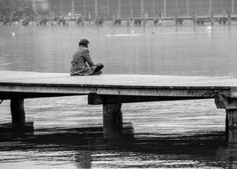 man on the pier in Strandbad