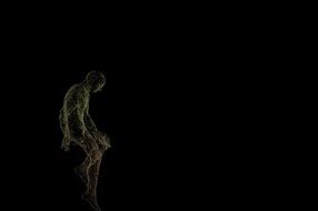 transparent human silhouette at black background