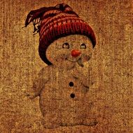 drawing of a snowman on canvas