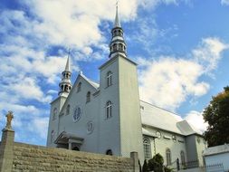cap-santÃ© church at sky, Canada, Quebec