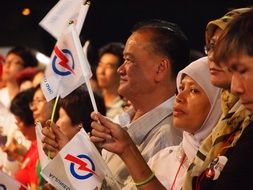 people at a rally in singapore