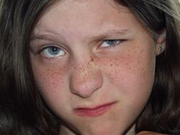girl with disgusting expression