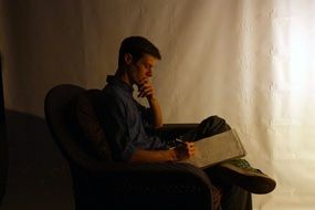 man Reading book