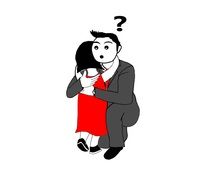 Father and Daughter embrace drawing
