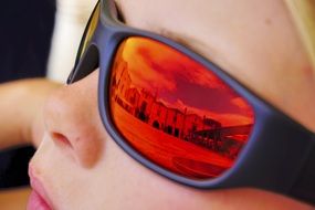 bright sunglasses on a child