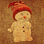 illustration of a snowman on tissue
