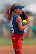 softball player in profile