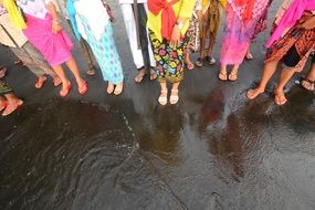 girls in colorful dresses at a ceremony in Indonesia
