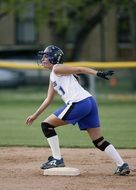 Female playing softball