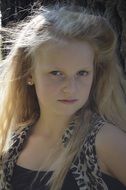 pretty young long haired Girl portrait
