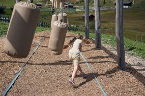 parcouring girl on a game park