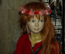 female mannequin with red hair