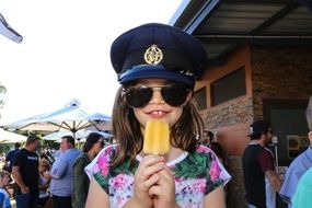 Portrait of Cute Girl Eating Iced lolly