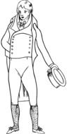 conceptual image of a young man in an old suit