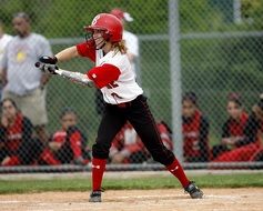 woman playing softball