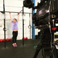 girl in training before the camera