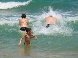 Happy family on a beach