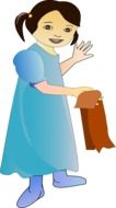 clipart of the girl is getting ready for sleep