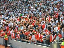 A crowd of people in a stadium