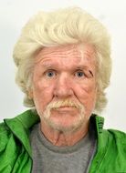 portrait of an elderly man with blond hair