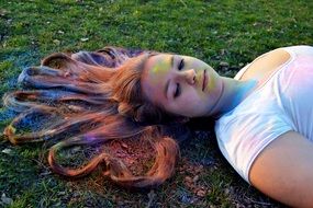 Girl with Colors Hair